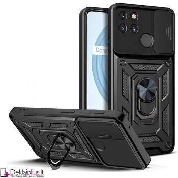 Smūgiams atsparus dėklas su žiedu ir  kameros apsauga  (telefonui Realme C21Y/C25Y)